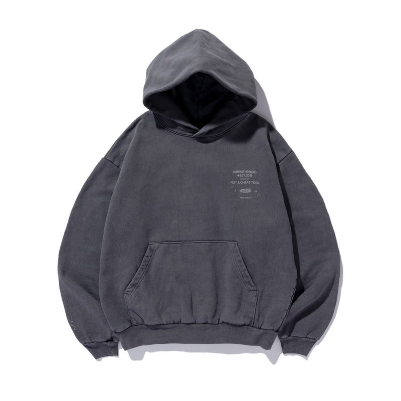 ZETA WASHED HOODIE / BLACK