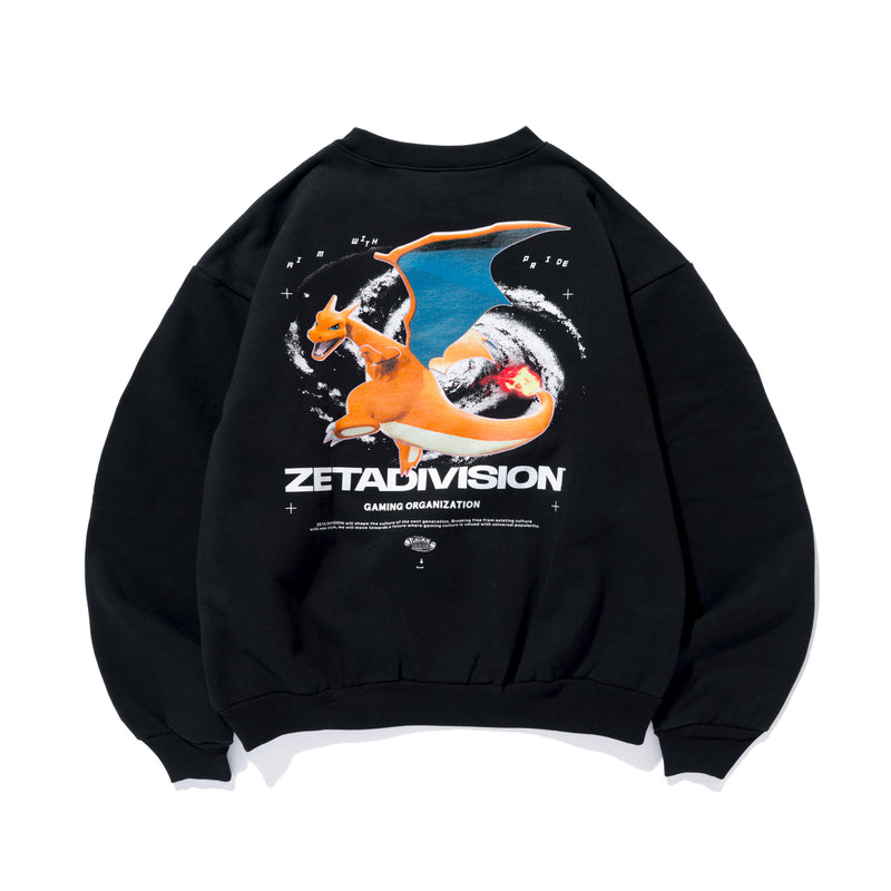 Pokémon UNITE × ZETA DIVISION CREWNECK LIZARDON / BLACK – ZETA