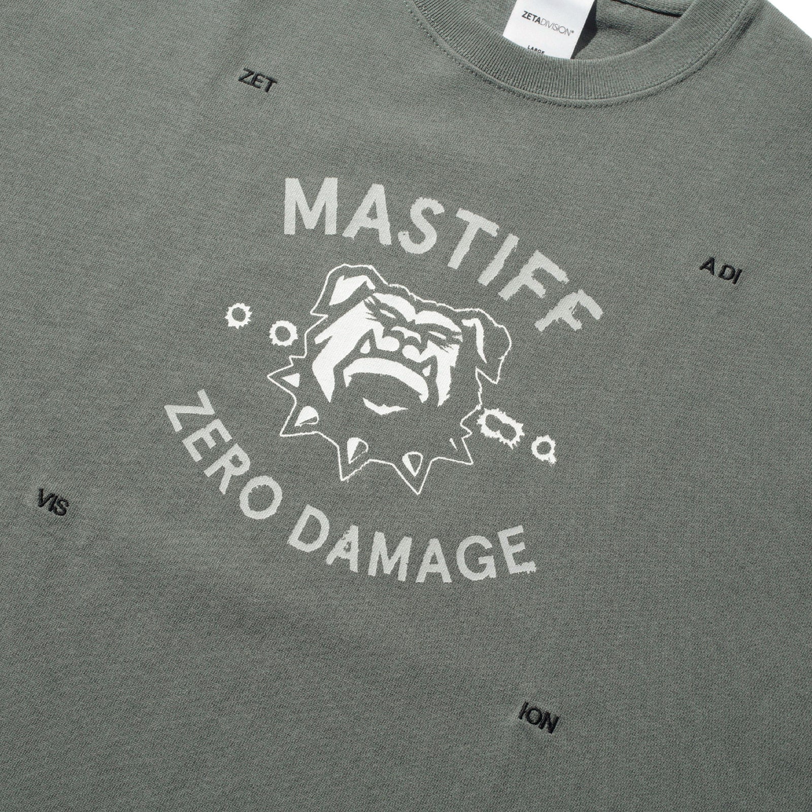 MASTIFF ZERO DAMAGE WASHED TEE / STONE GREEN | ZETA DIVISION STORE